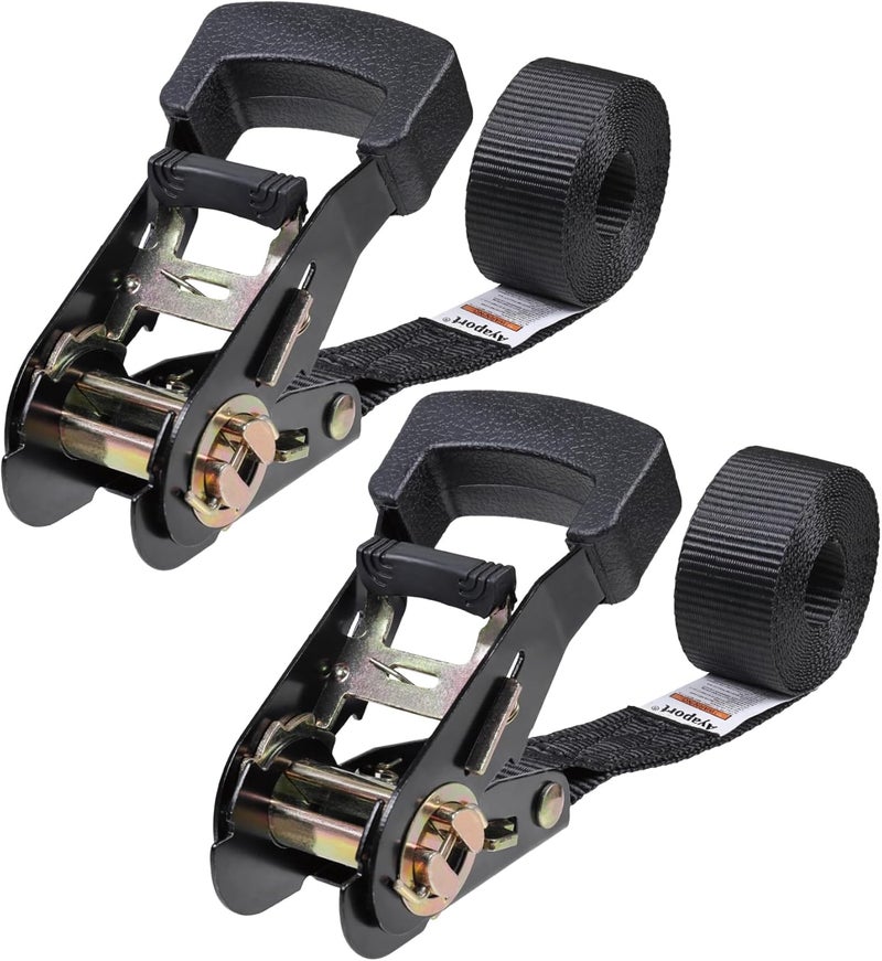 Ayaport Endless Ratchet Straps (No Hooks) 1" x 8' Heavy Duty Small Ratchet Tie Down Straps 1860lbs Break Strength Black Tie Downs for Cargo, Truck Bed, Motorcycle - Image 1